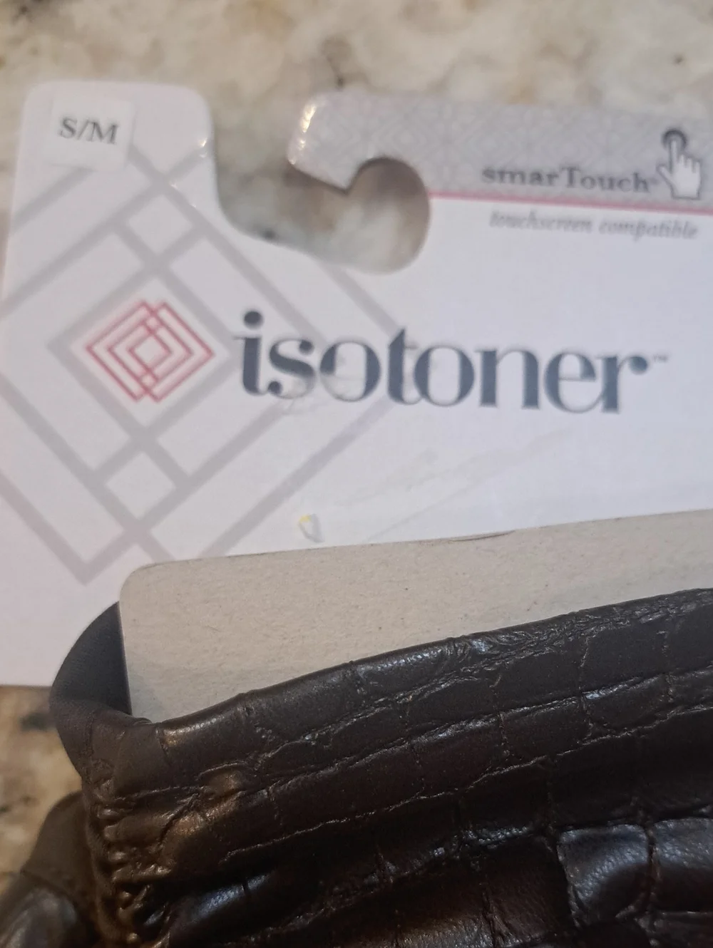 NEW Isotoner Women's Faux Croc Leather Gloves, Size S/M - Picture 5 of 10